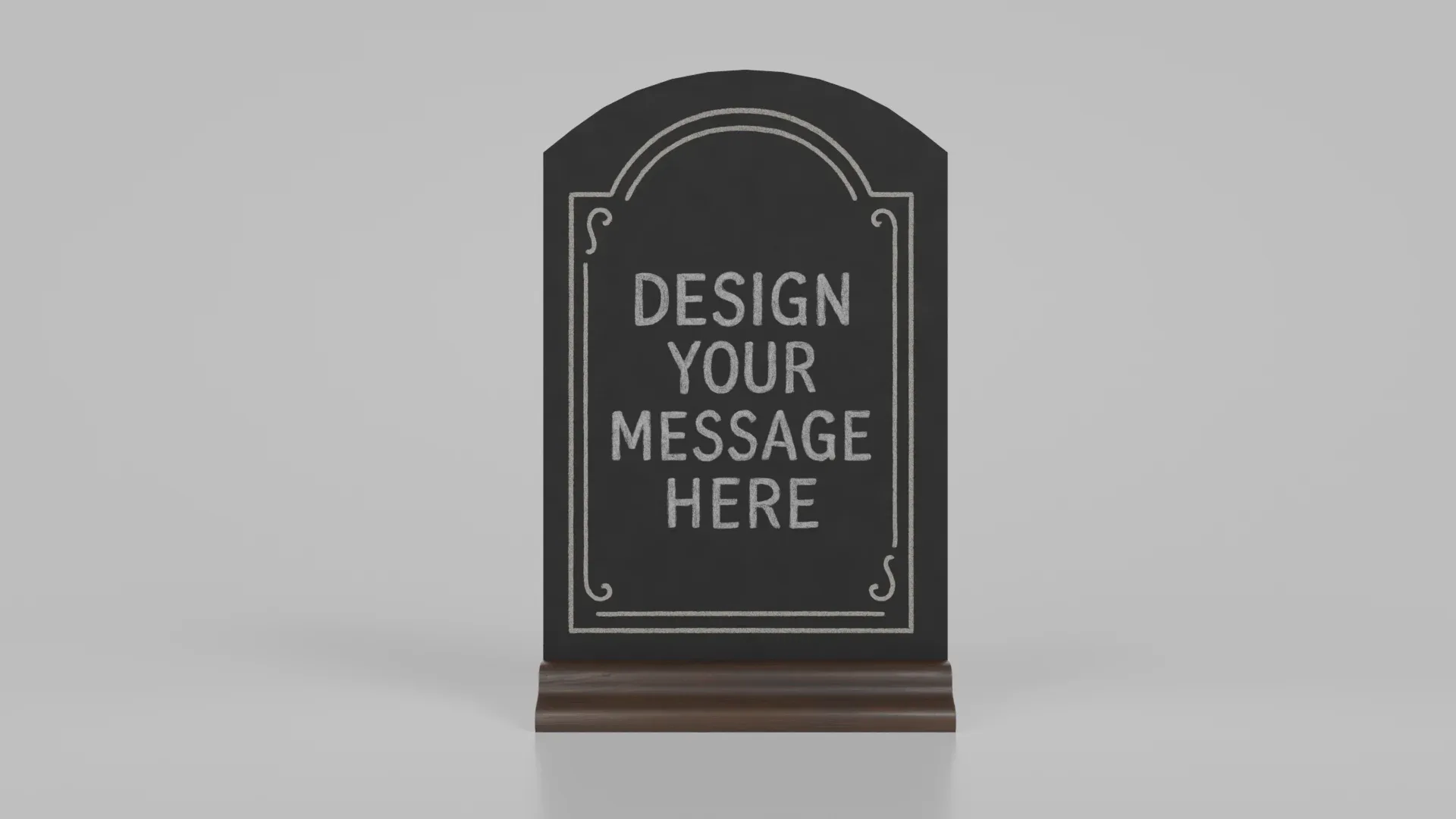 Customizable Countertop Arched-Top Chalkboard with Ogee Stand 3D Model