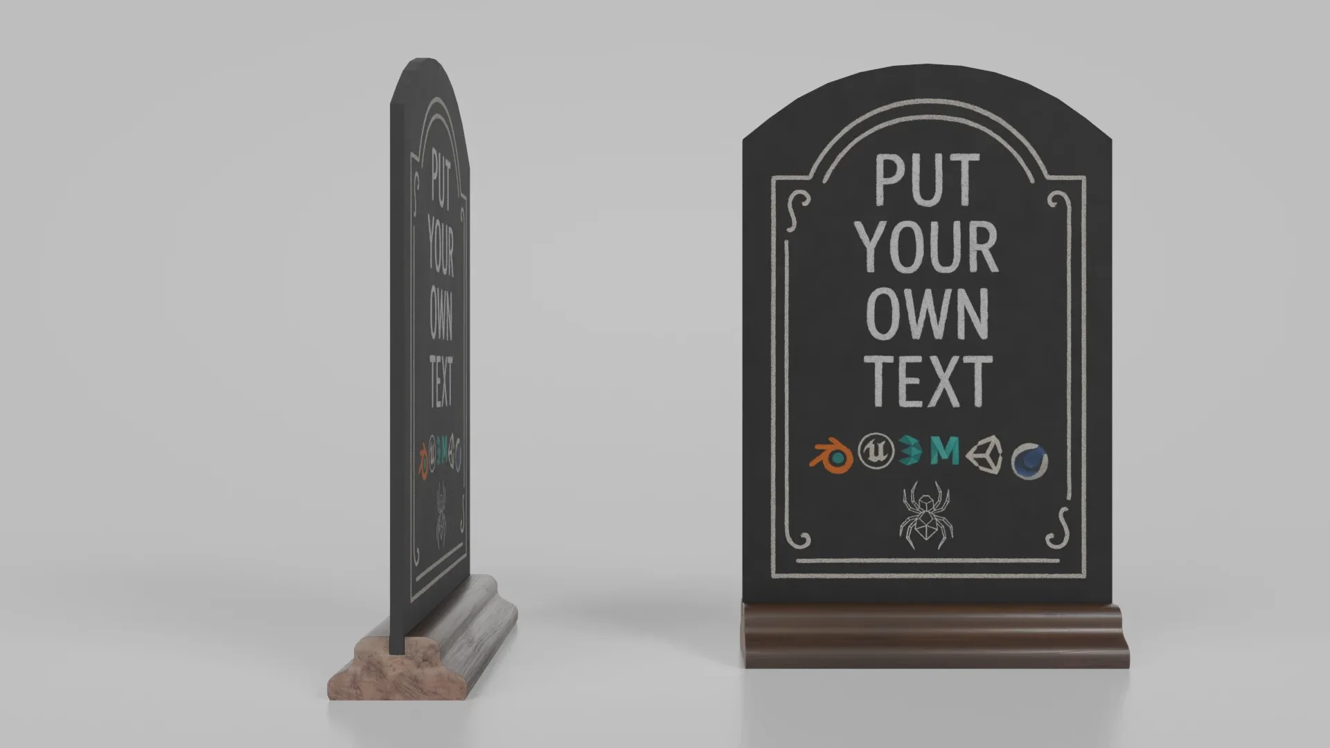 Customizable Countertop Arched-Top Chalkboard with Ogee Stand 3D Model