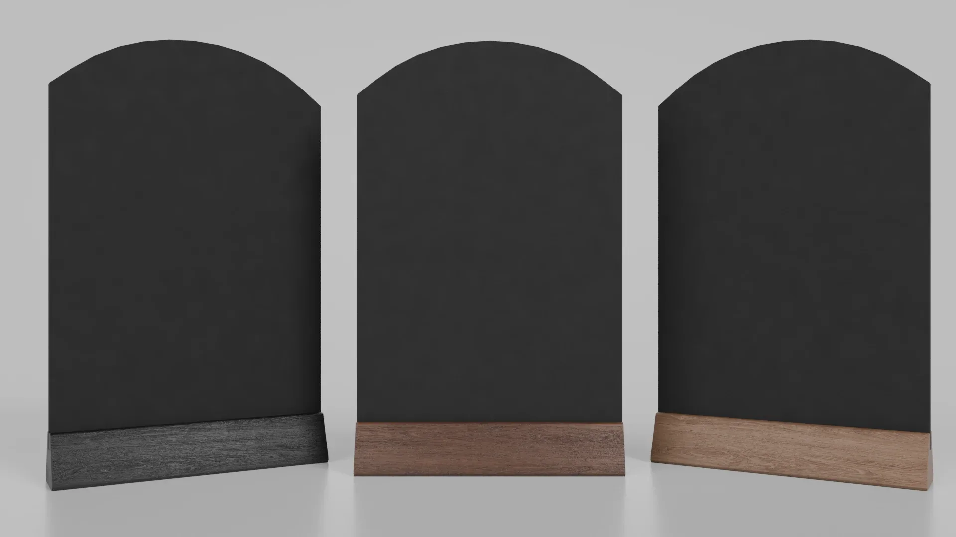 Customizable Countertop Arched-Top Chalkboard with Triangle Stand 3D Model