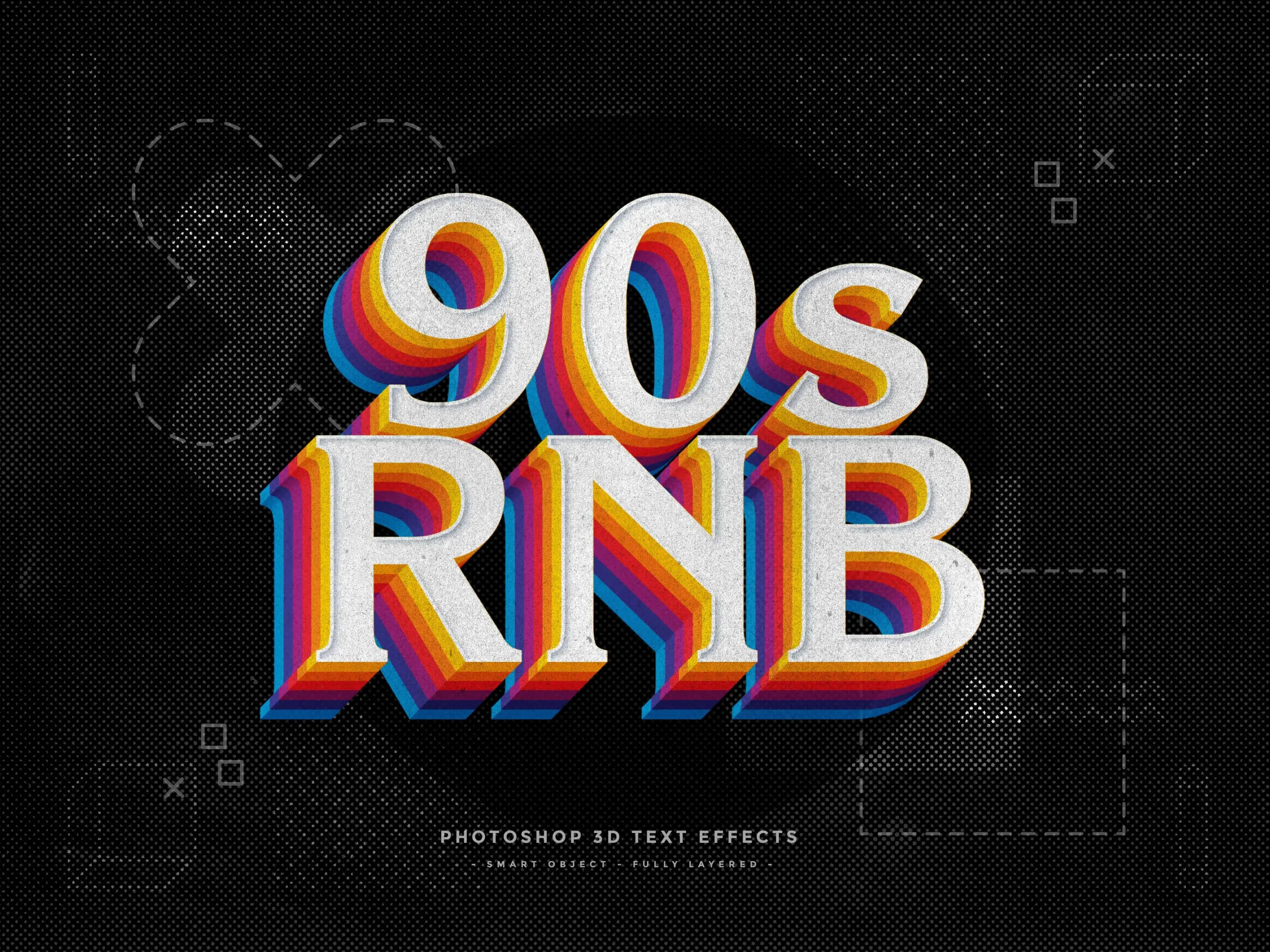 90s RNB PSD Fully Editable Text - FlippedNormals