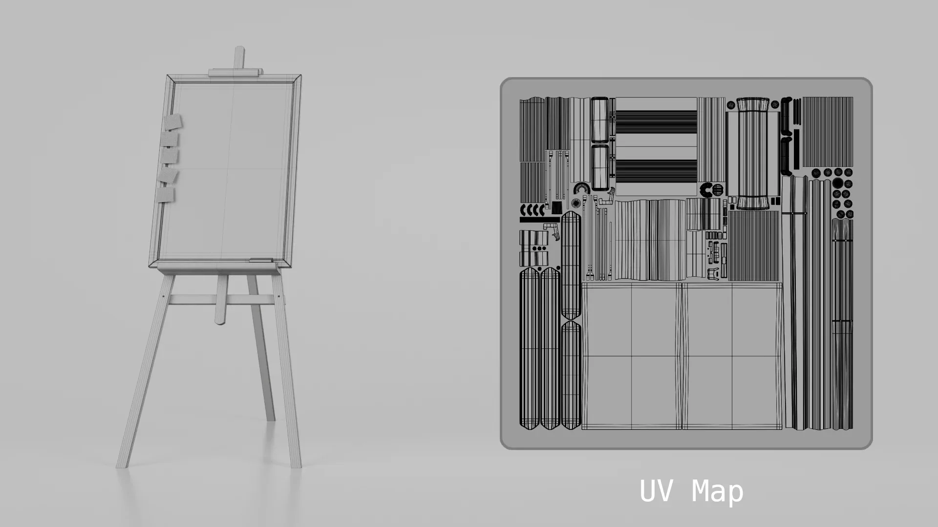 Customizable Wooden Blackboard with Stand - Tall Writing Board 3D Model