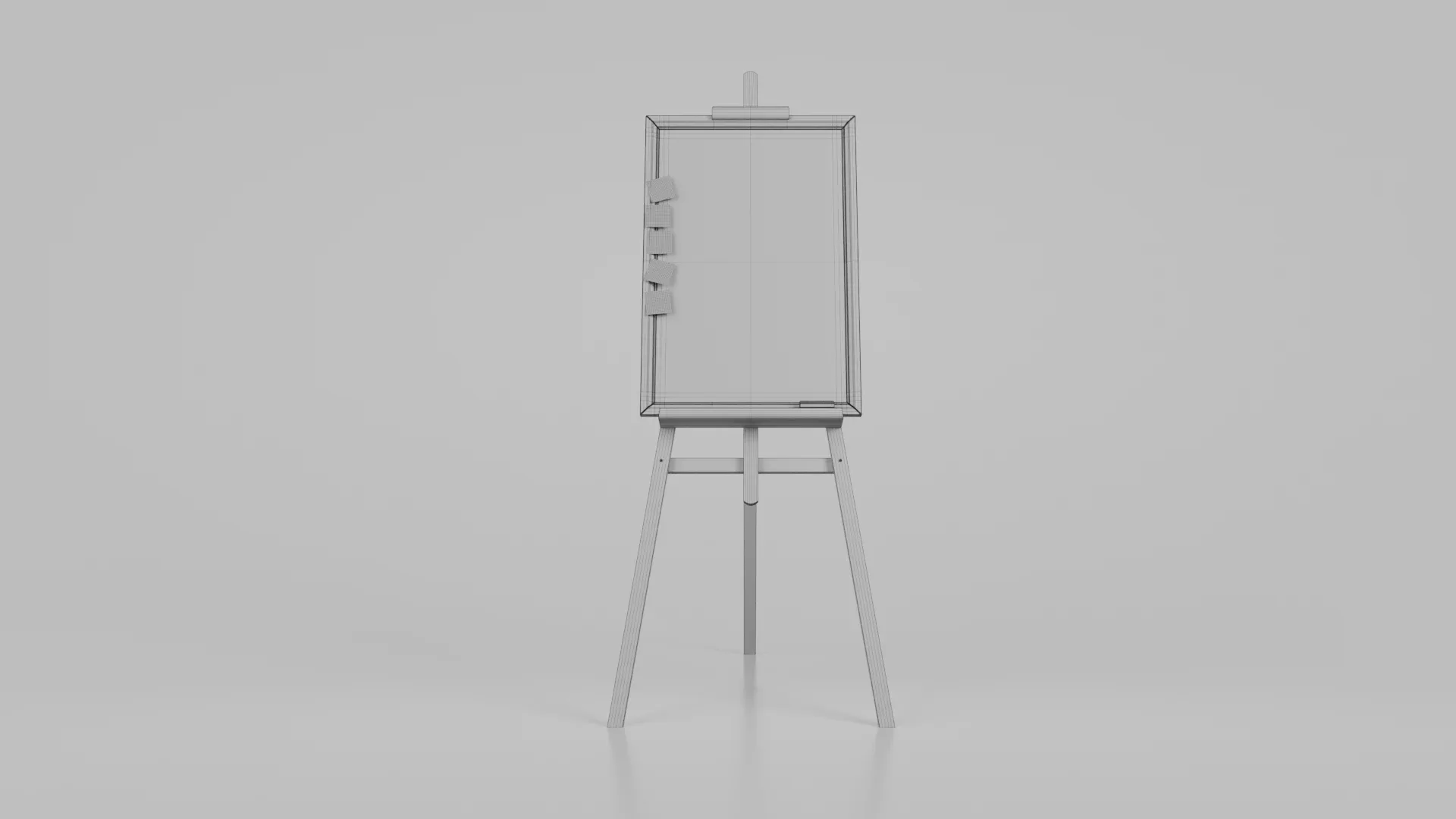 Customizable Wooden Blackboard with Stand - Tall Writing Board 3D Model