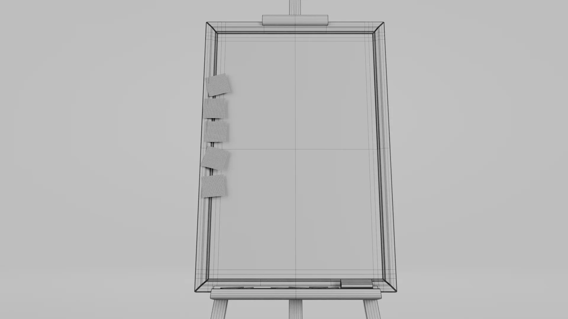 Customizable Wooden Blackboard with Stand - Tall Writing Board 3D Model