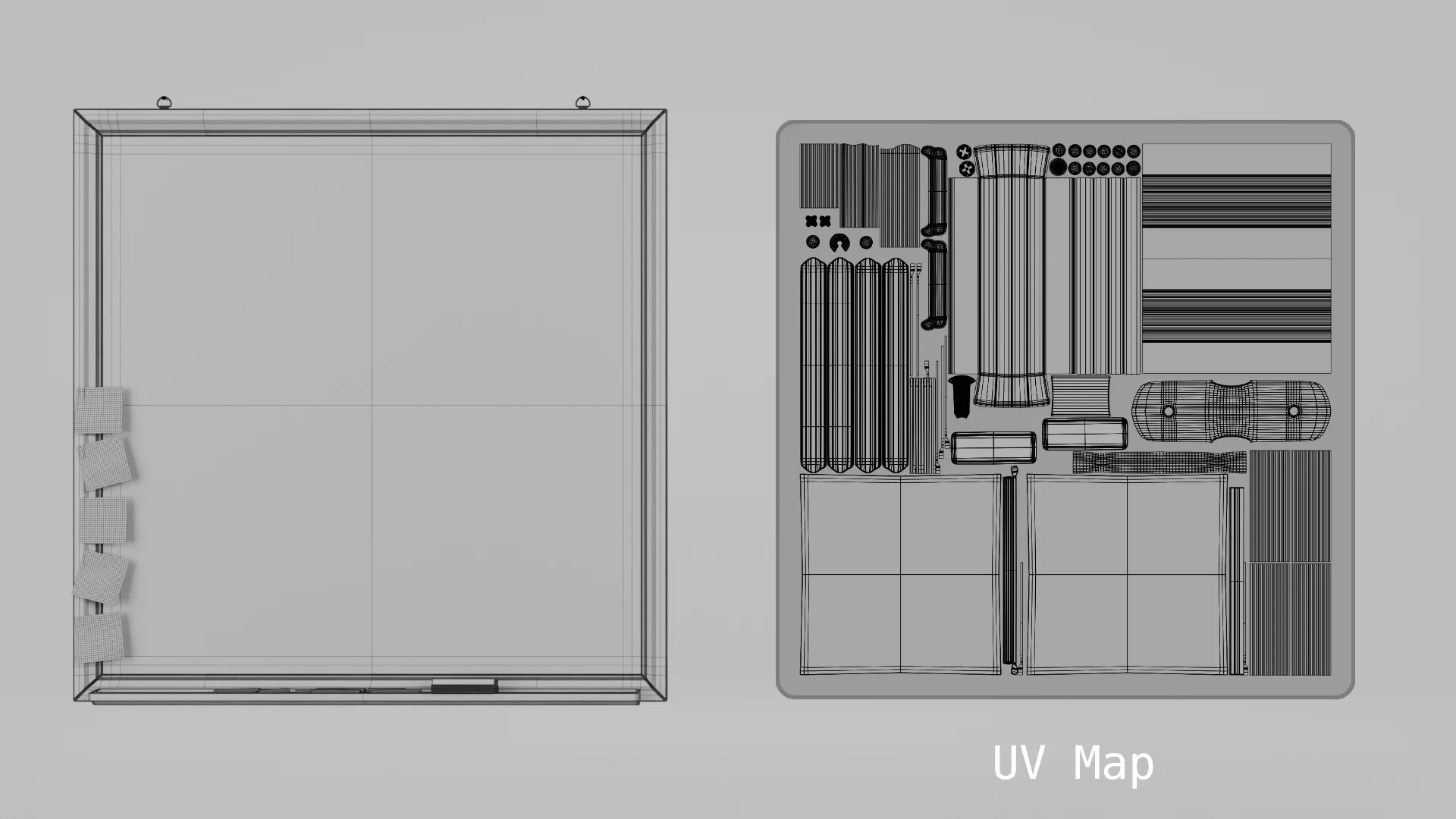 Customizable Wall-Mounted Blackboard - Square Wooden Writing Board 3D Model