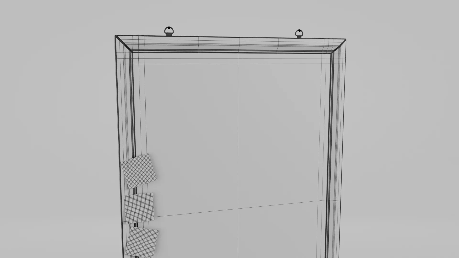 Customizable Wall-Mounted Blackboard - Tall Wooden Writing Board 3D Model