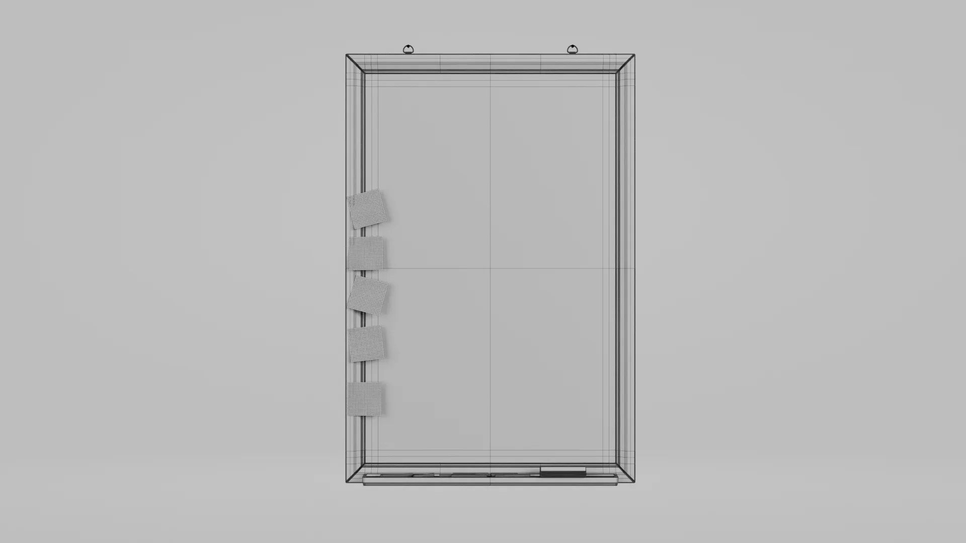 Customizable Wall-Mounted Blackboard - Tall Wooden Writing Board 3D Model