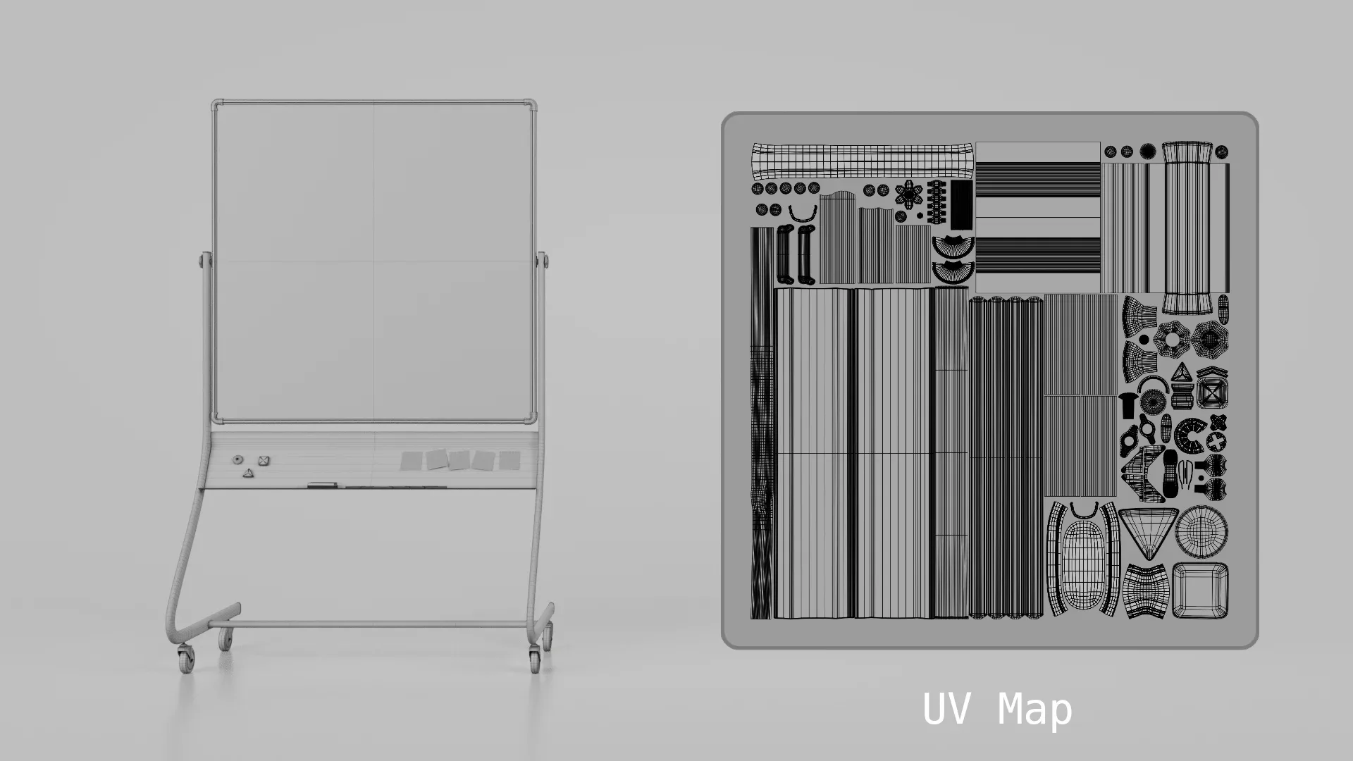 Customizable Double-Sided Metal Greenboard Square Writing Board 3D Model