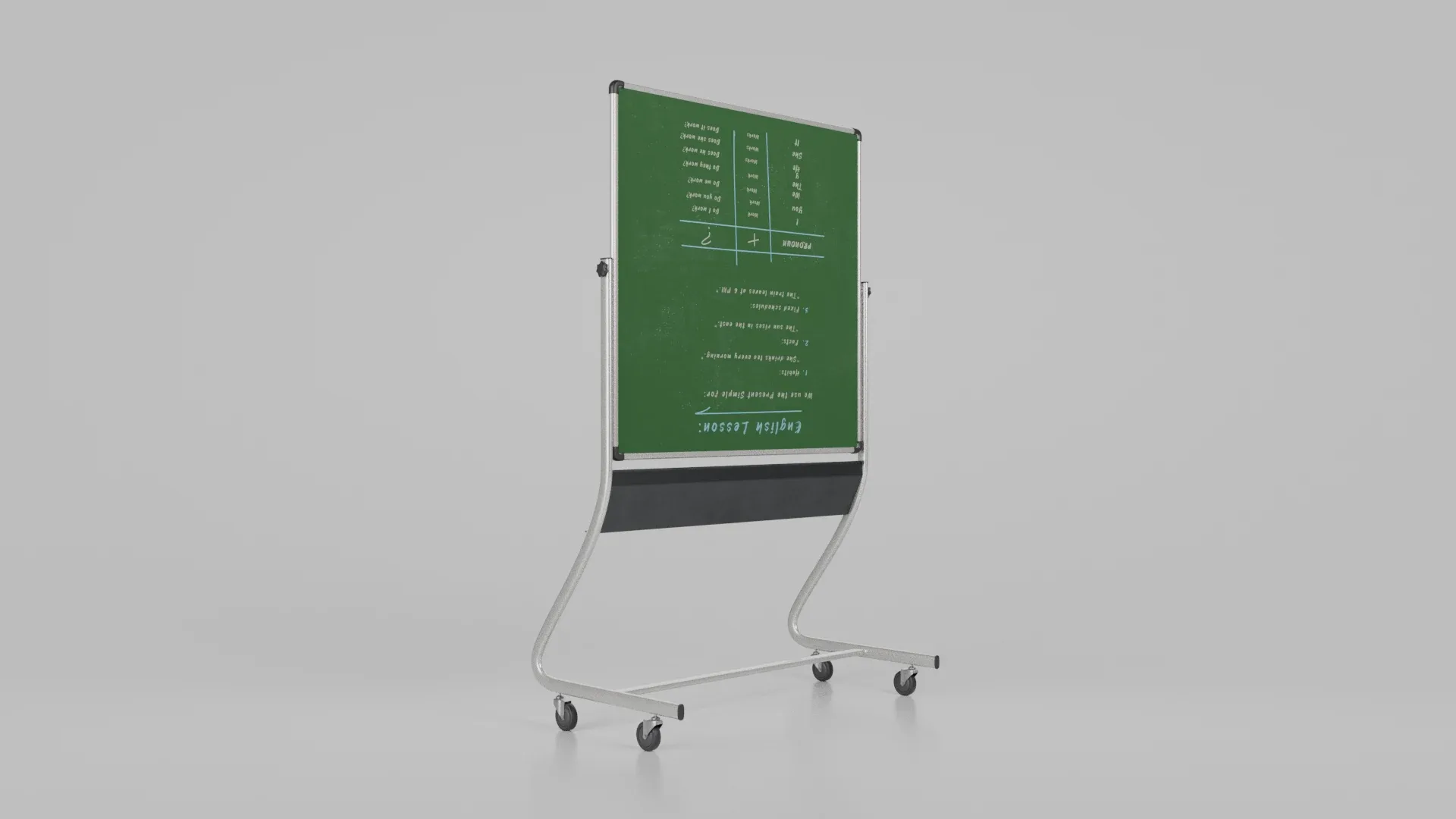 Customizable Double-Sided Metal Greenboard Square Writing Board 3D Model