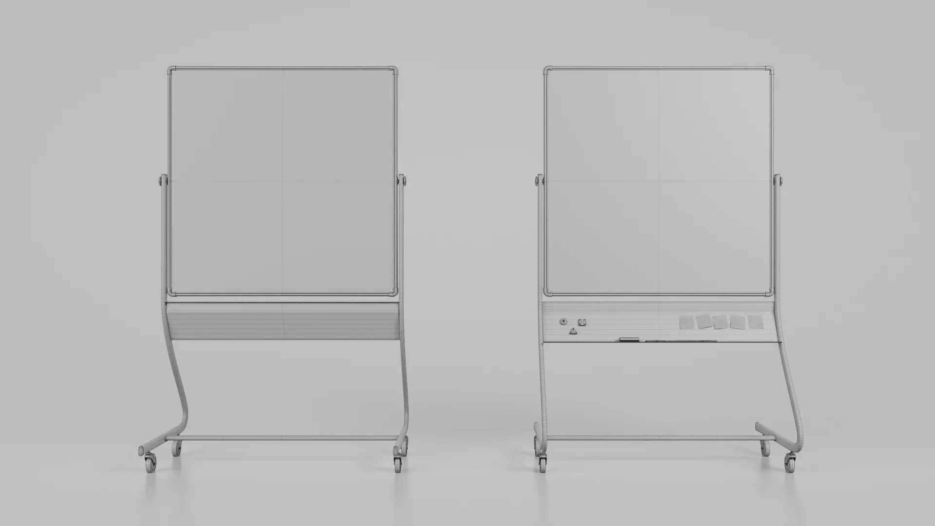 Customizable Double-Sided Metal Greenboard Square Writing Board 3D Model