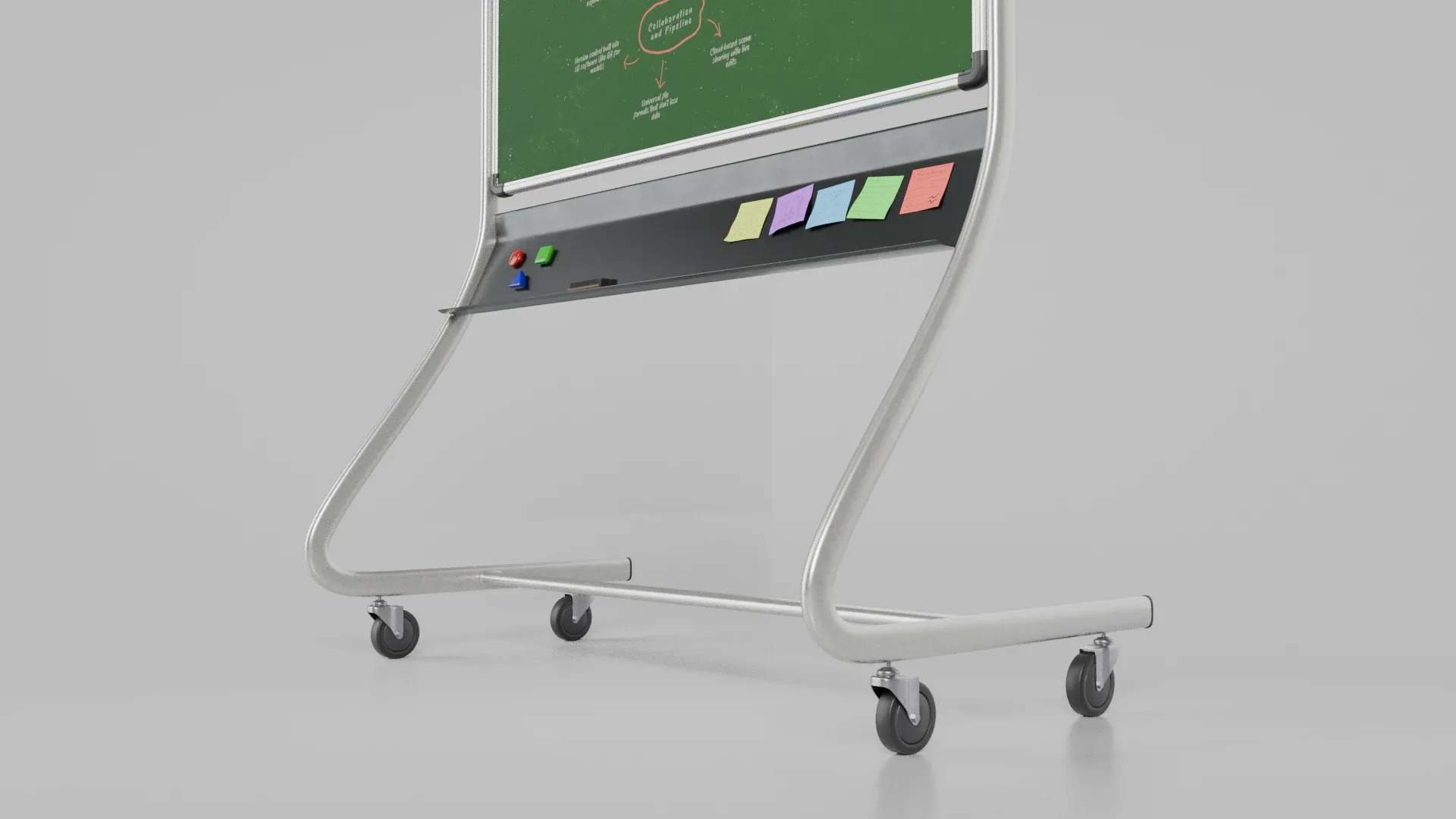 Customizable Double-Sided Metal Greenboard Square Writing Board 3D Model