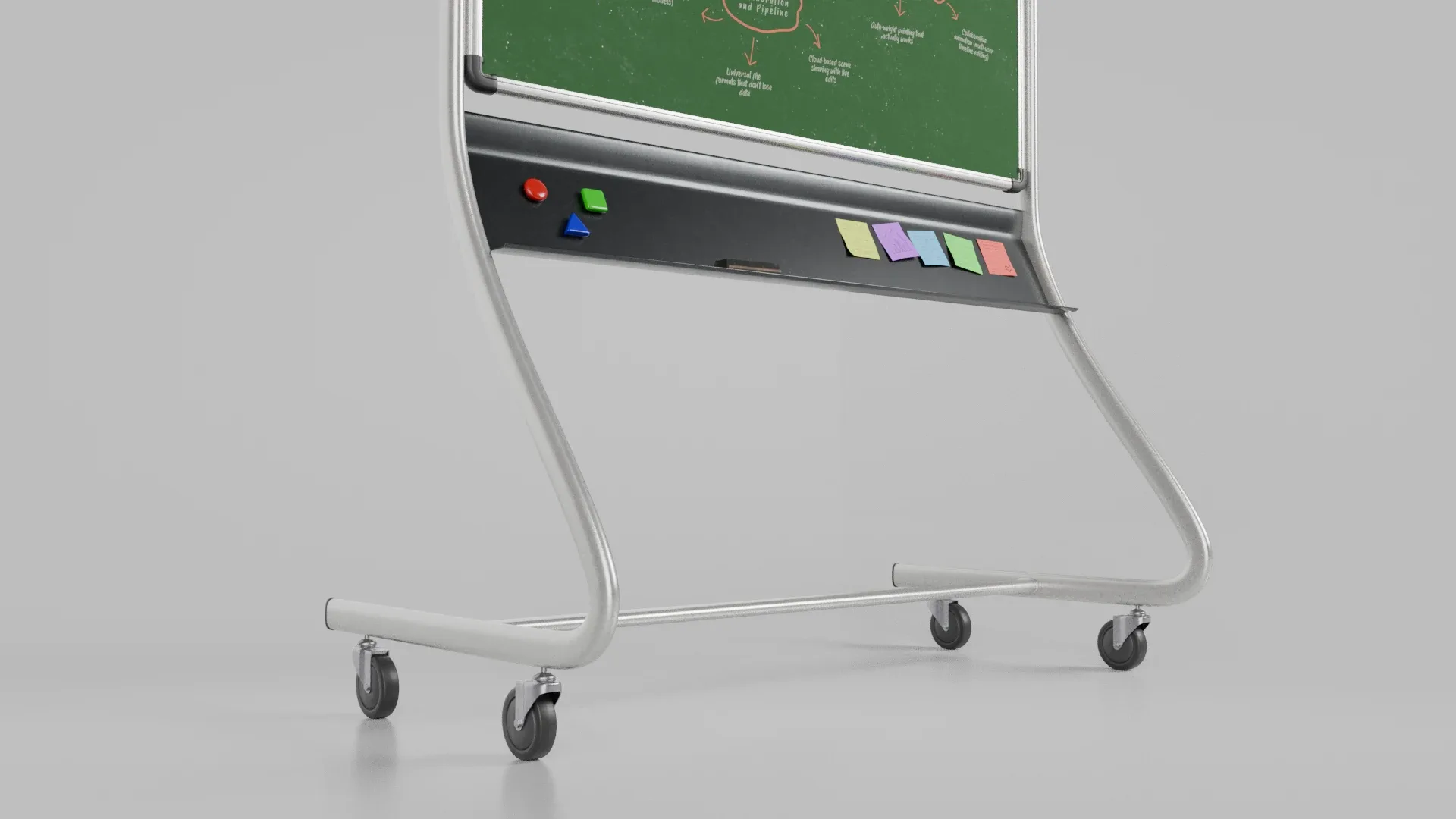 Customizable Double-Sided Metal Greenboard Square Writing Board 3D Model