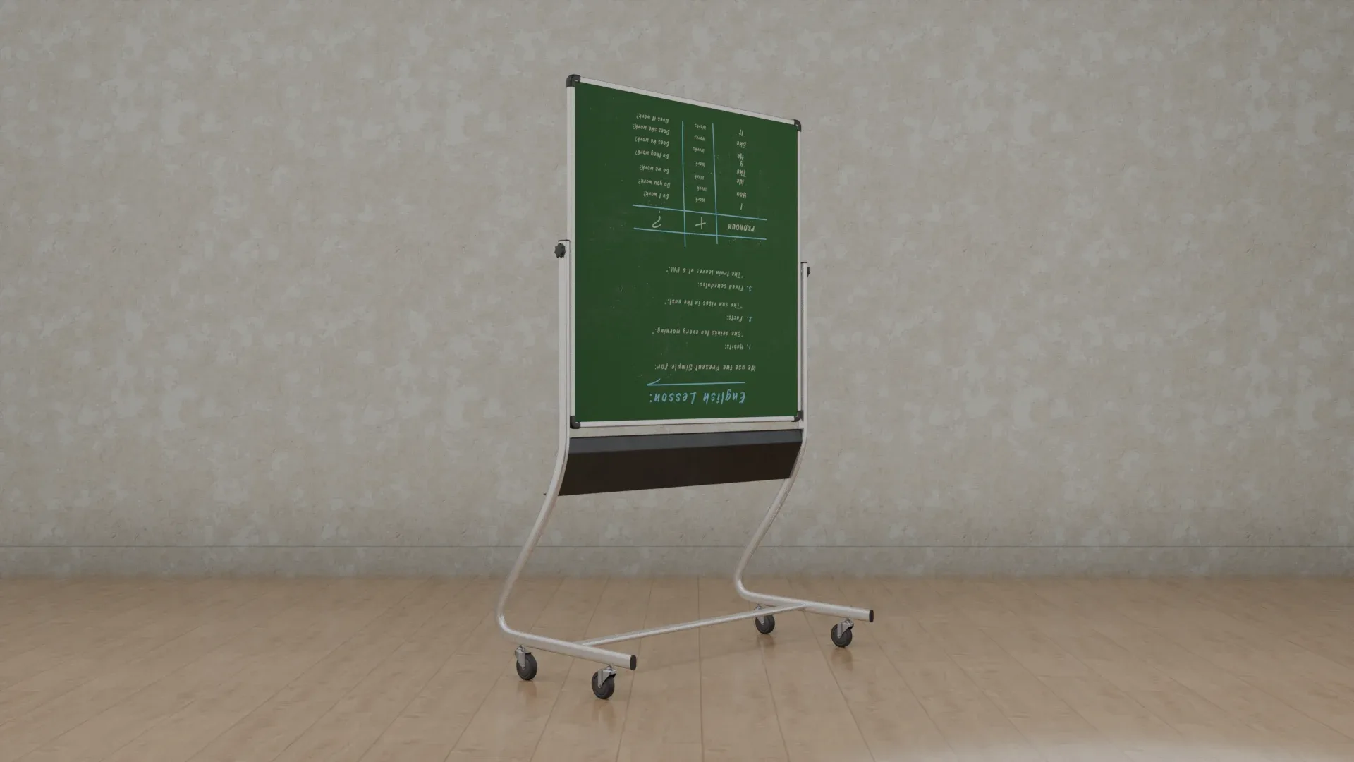 Customizable Double-Sided Metal Greenboard Square Writing Board 3D Model