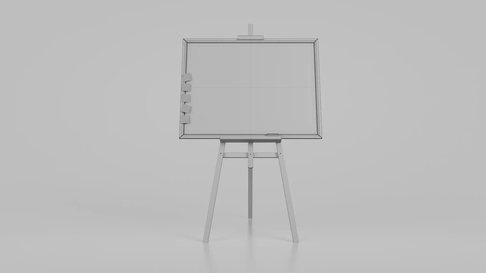 Customizable Wooden Greenboard with Stand - Rectangular Writing Board 3D Model