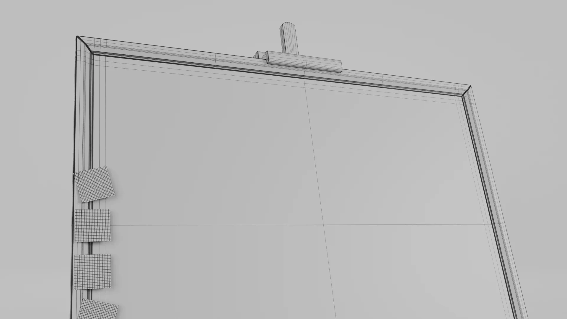 Customizable Wooden Greenboard with Stand - Rectangular Writing Board 3D Model