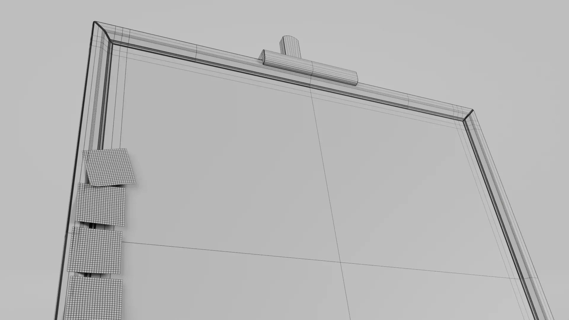 Customizable Wooden Greenboard with Stand - Square Writing Board 3D Model