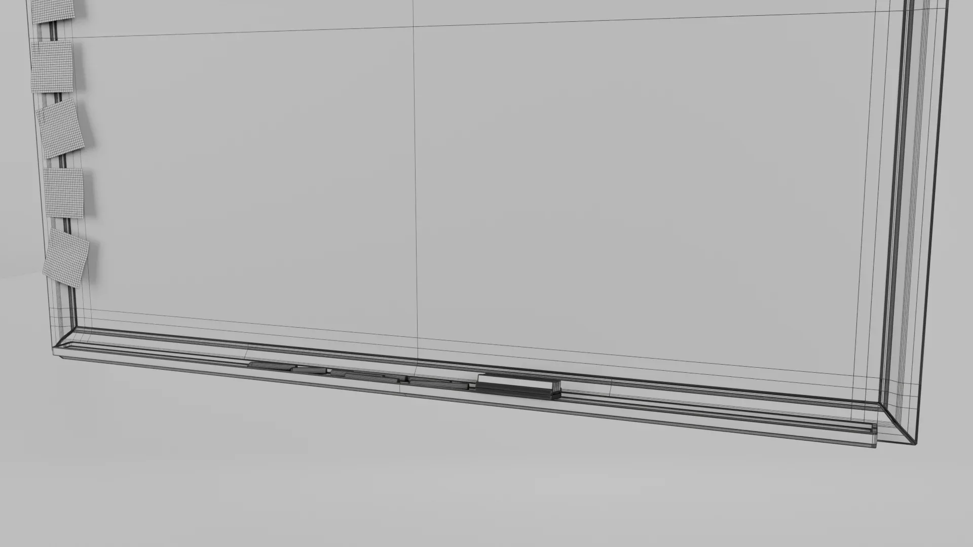 Customizable Wall-Mounted Greenboard - Rectangular Wooden Writing Board 3D Model