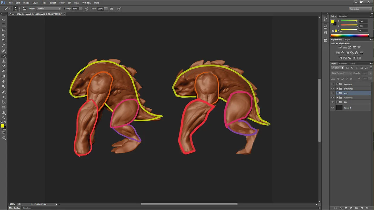 Creature Concepting in ZBrush