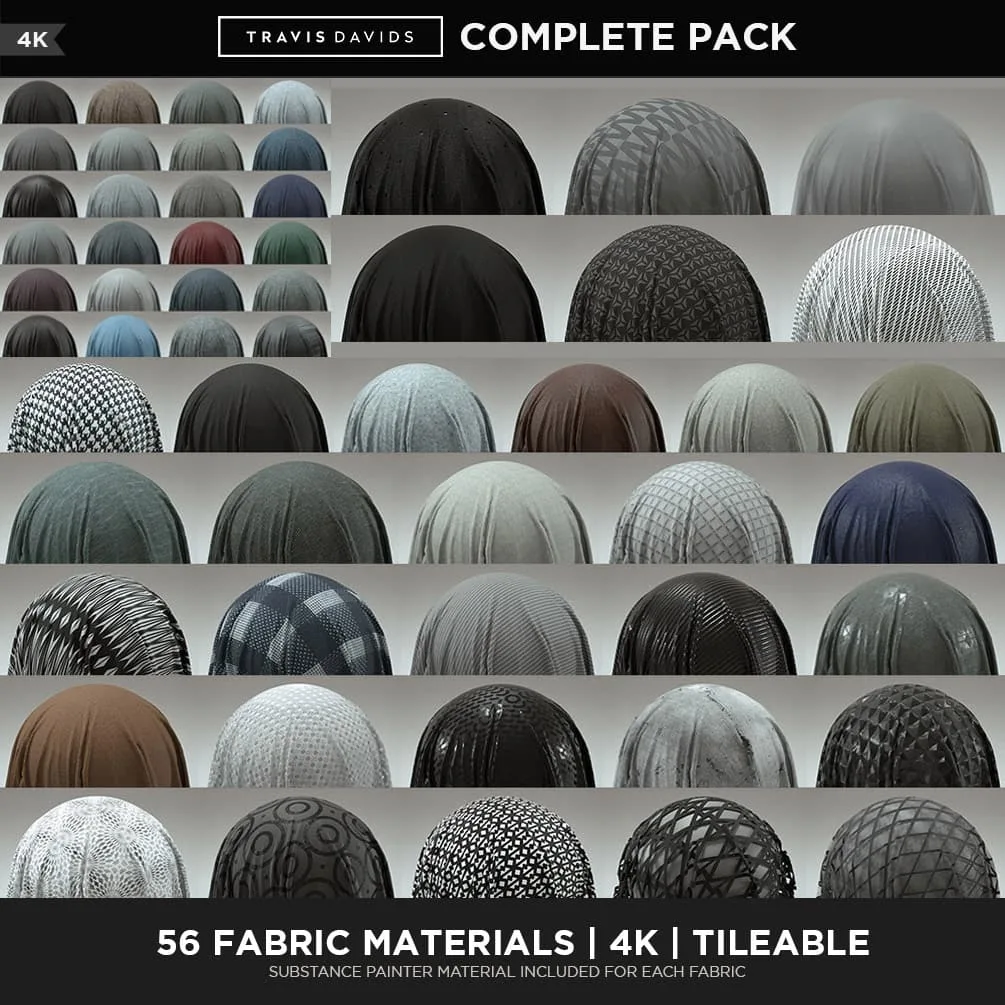 56 Fabric Materials - COMPLETE PACK - 4K - Tileable