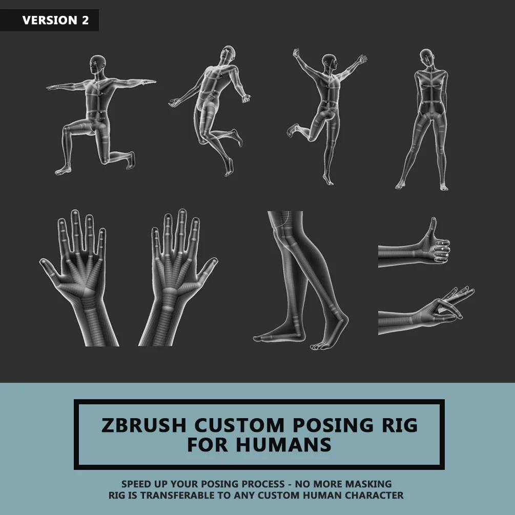 Custom Posing Rig Tool for Humans - ZBrush