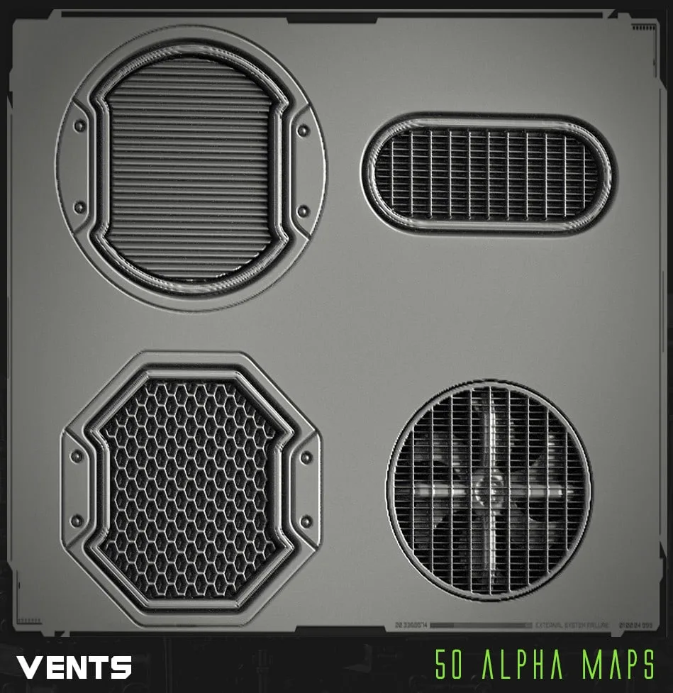 350+ Hard Surface Alpha Pack