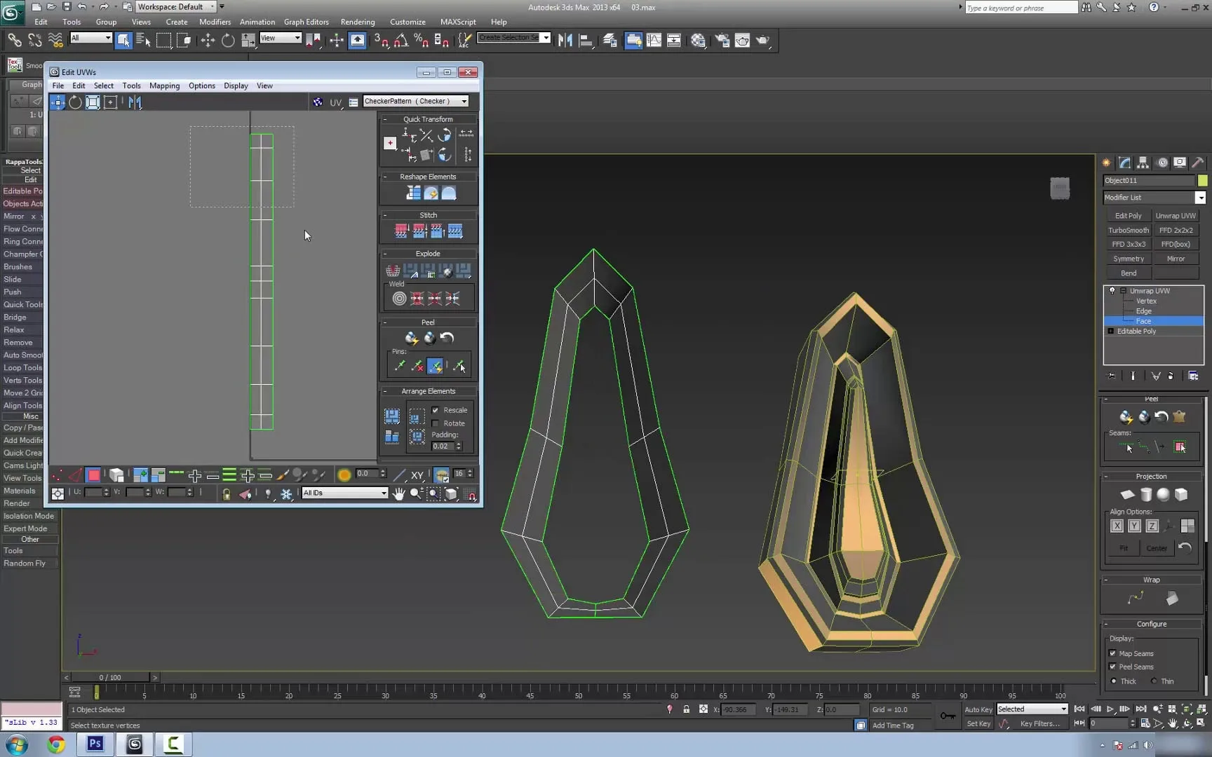 Hard Surface Basics 01 - Using UV coordinates to deform geometry