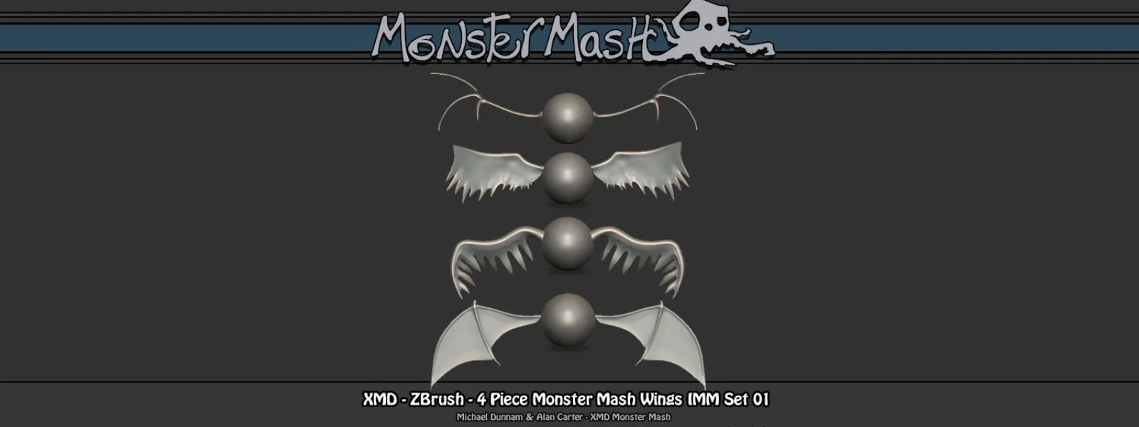 XMD - Monster Mash - ZBrush Brushes - IMM Wings Set 01