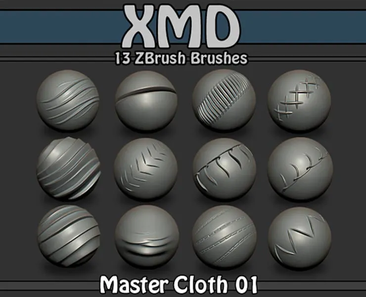 XMD - ZBrush Brushes - Master Cloth 01