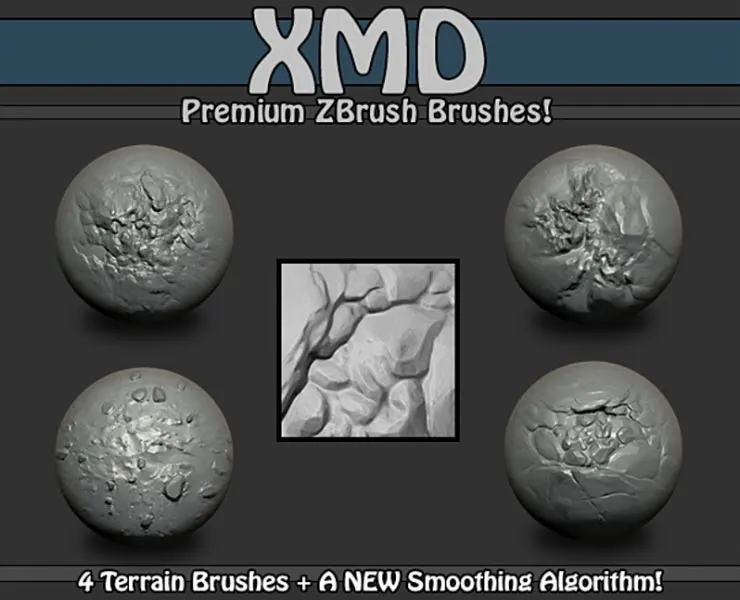XMD Premium ZBrush Terrain Brush FlippedNormals