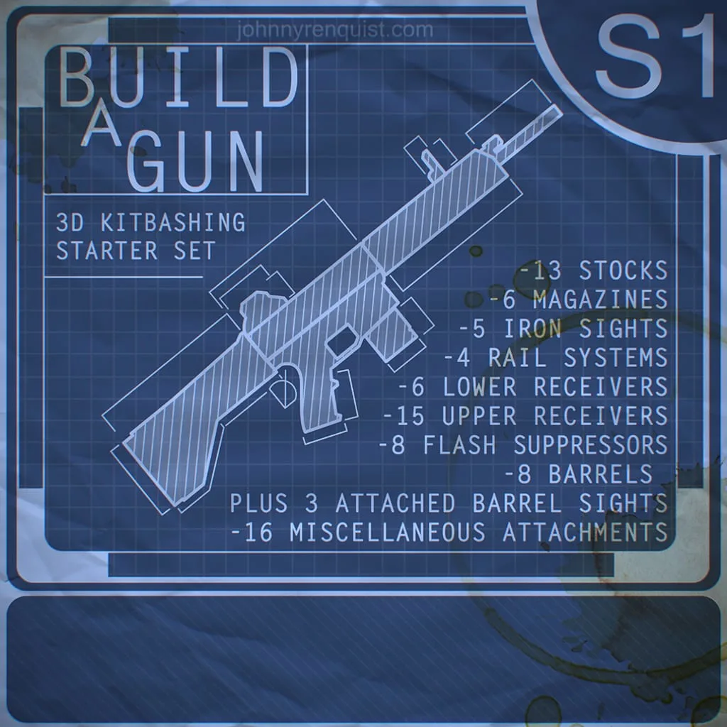 Build A Gun - 3D Kitbashing Starter Set