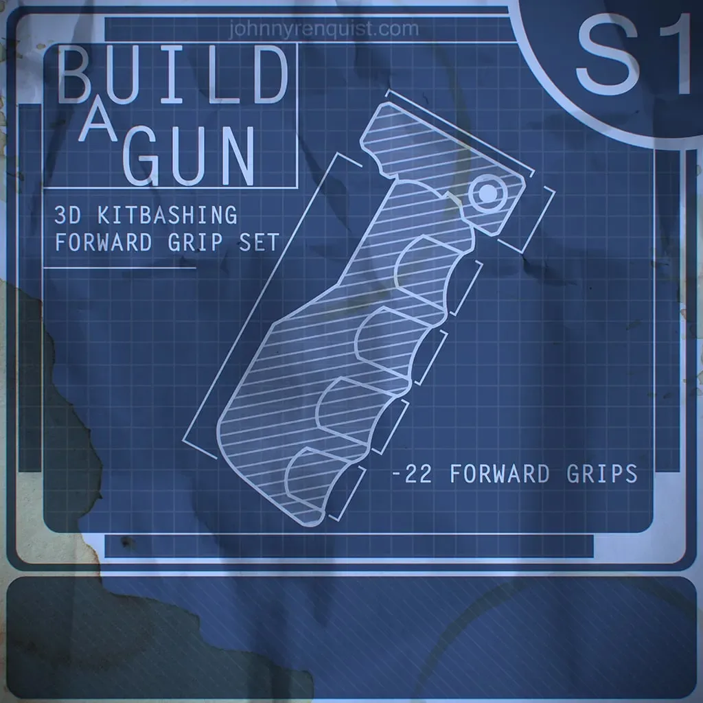 Build a Gun - 3D Forward Grip Set