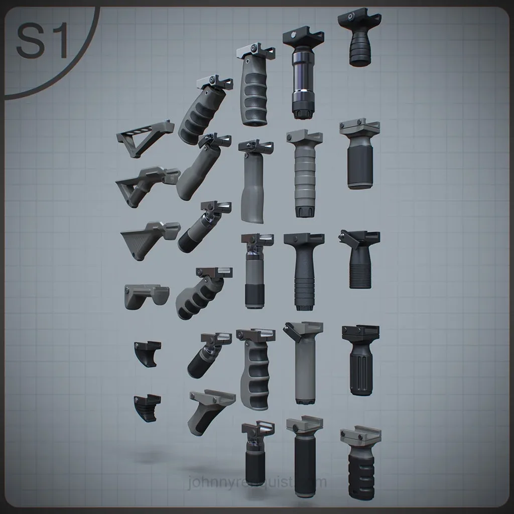 Build a Gun - 3D Forward Grip Set