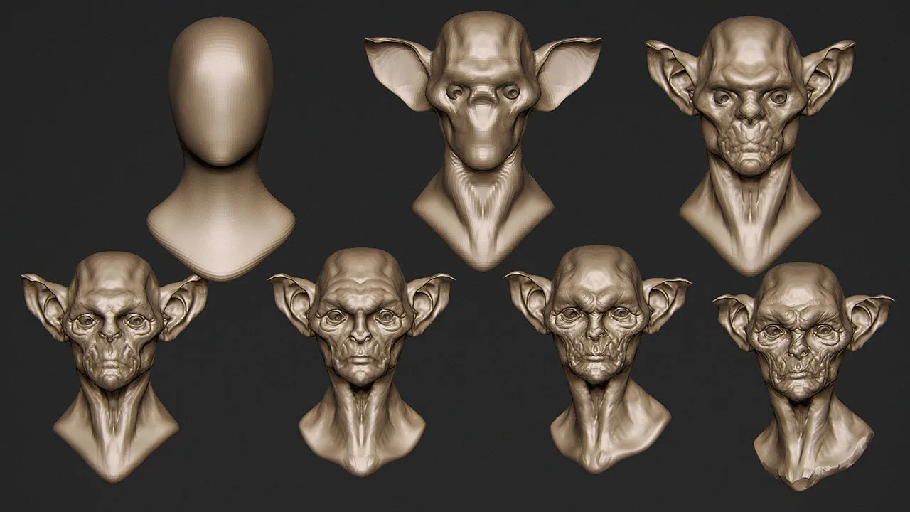 Concept Sculpting an Orc Bust