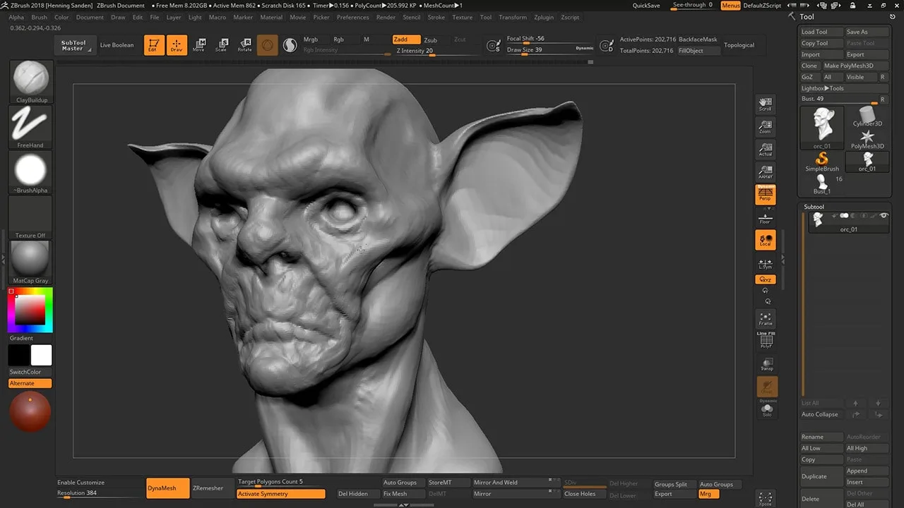 Concept Sculpting an Orc Bust