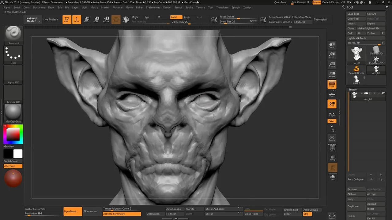 Concept Sculpting an Orc Bust