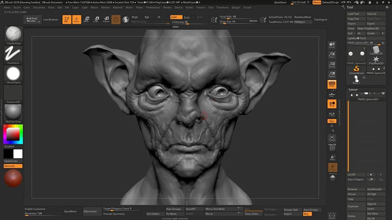 Concept Sculpting an Orc Bust