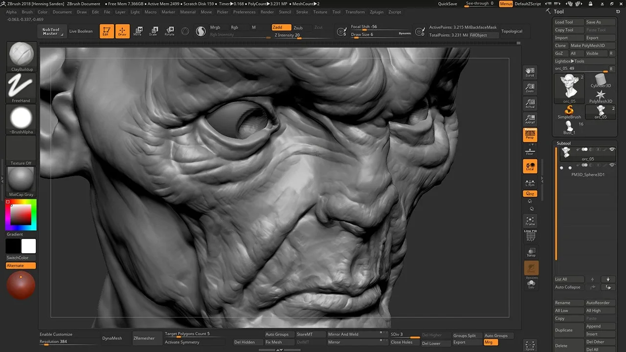 Concept Sculpting an Orc Bust