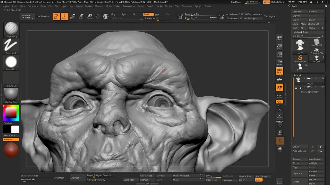 Concept Sculpting an Orc Bust