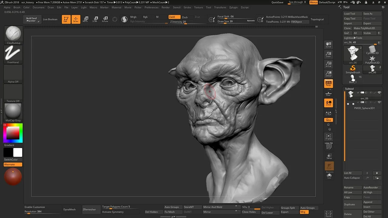 Concept Sculpting an Orc Bust