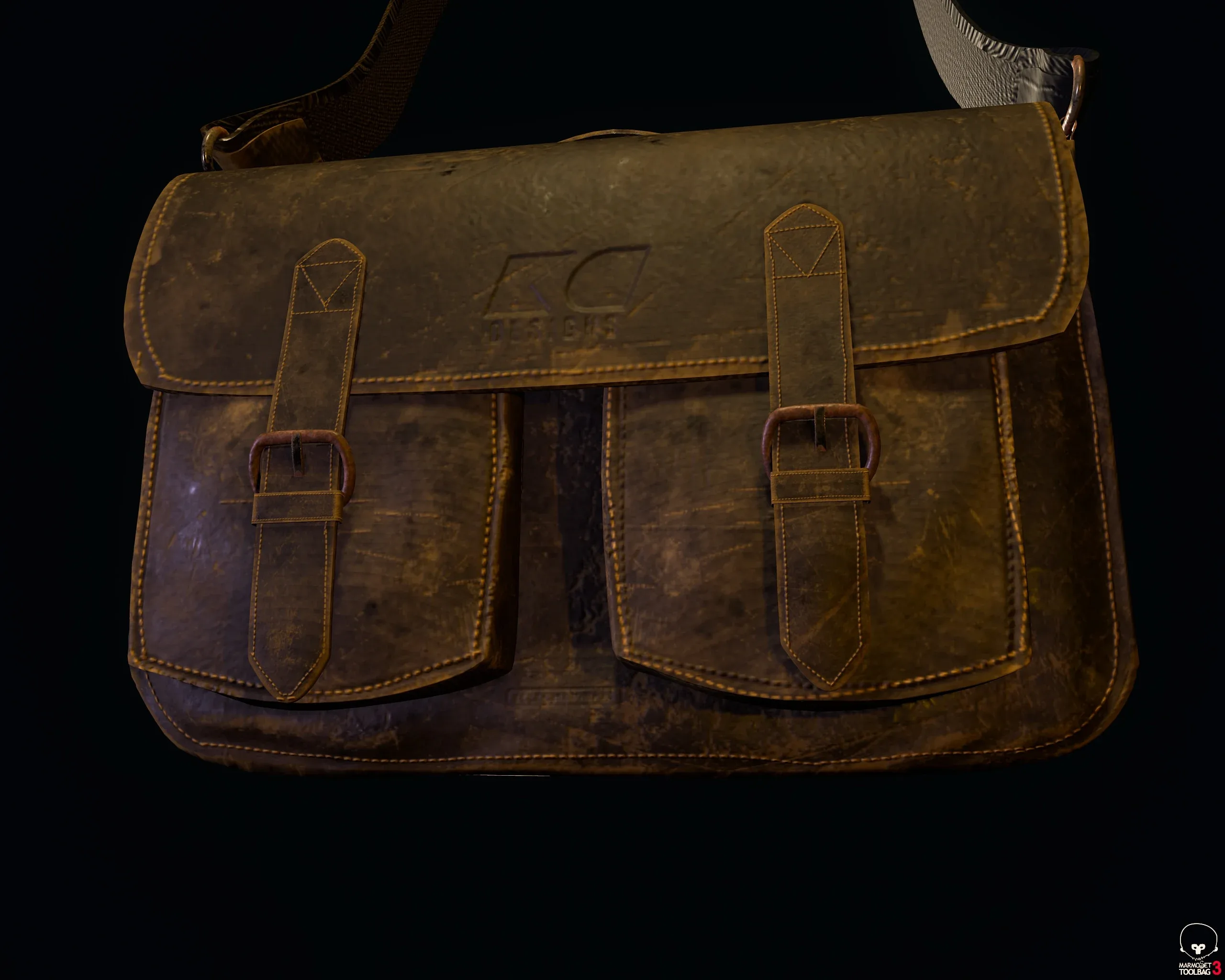 Worn & Old Leather Bag FlippedNormals