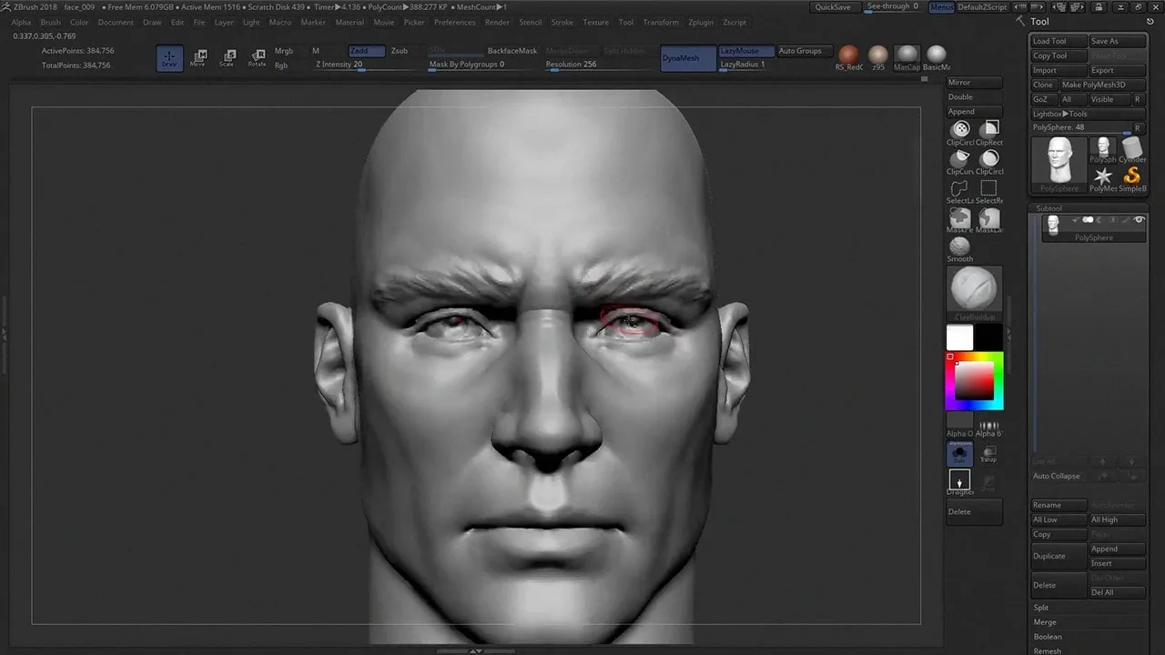 Sculpting a Realistic Male Face in ZBrush