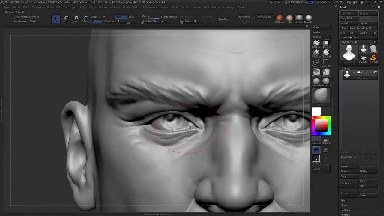 Sculpting a Realistic Male Face in ZBrush