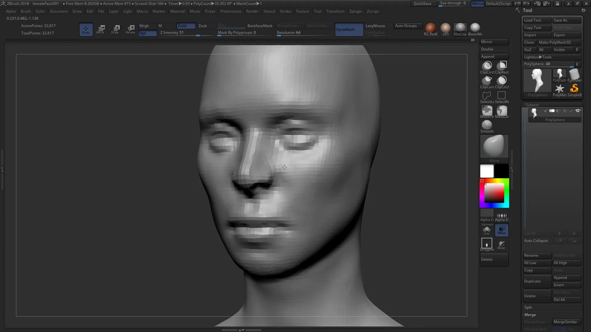 Sculpting a Realistic Female Face in ZBrush