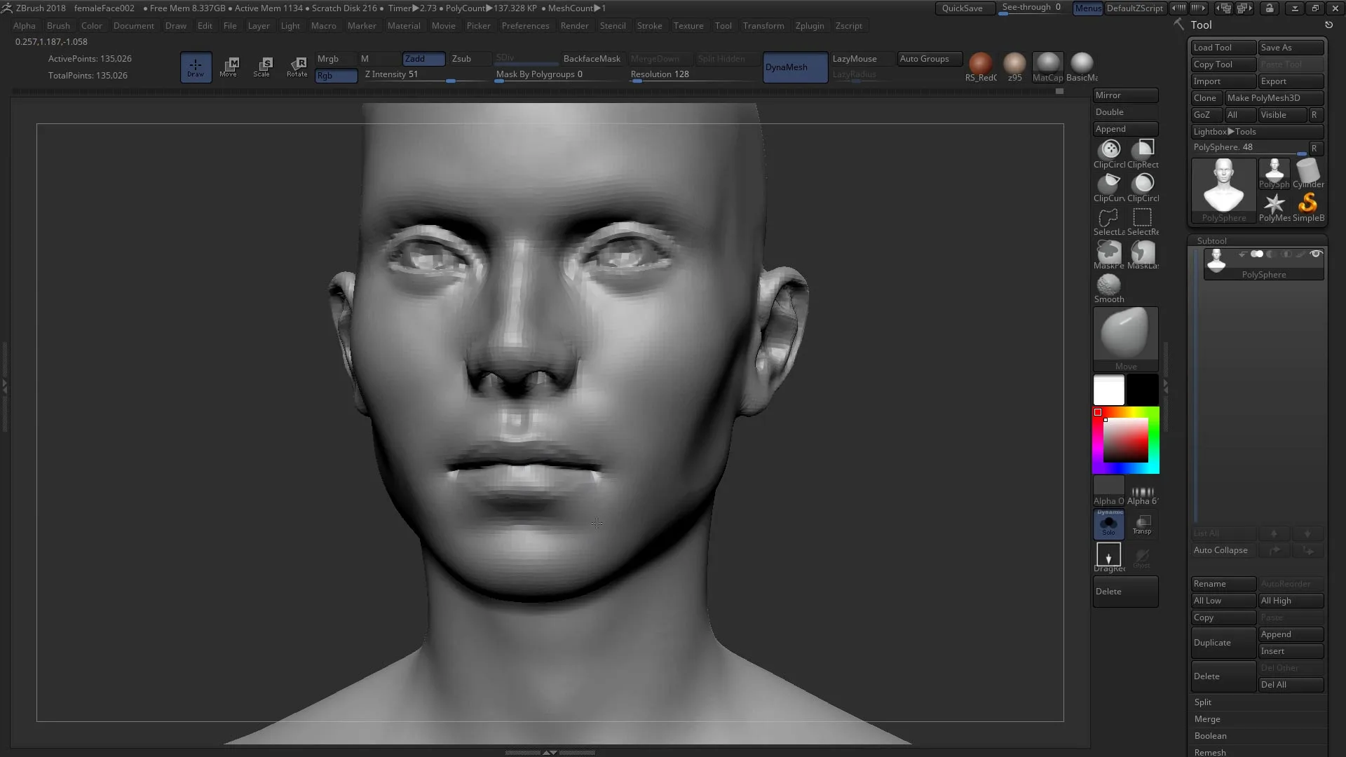 Sculpting a Realistic Female Face in ZBrush