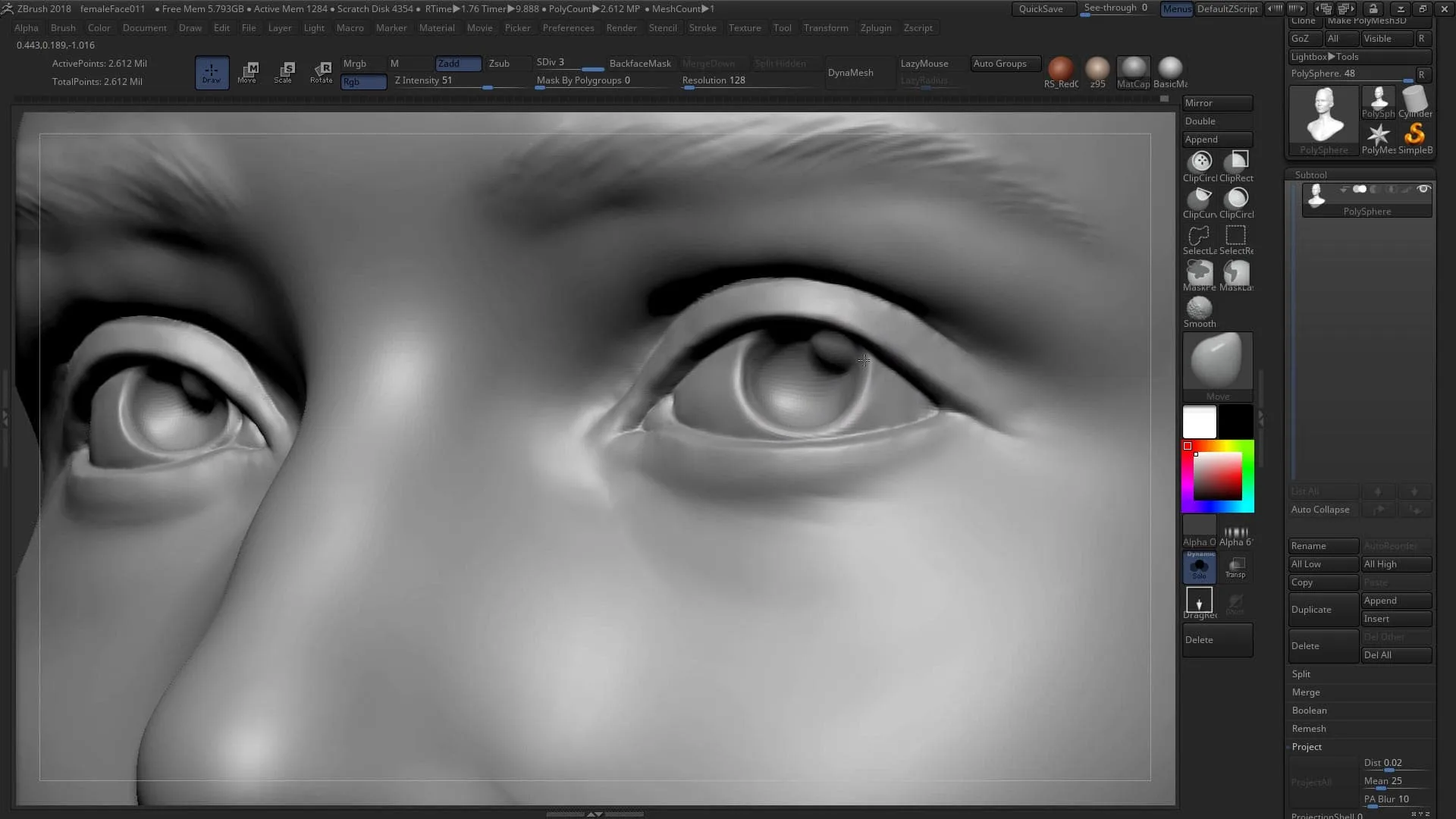 Sculpting a Realistic Female Face in ZBrush