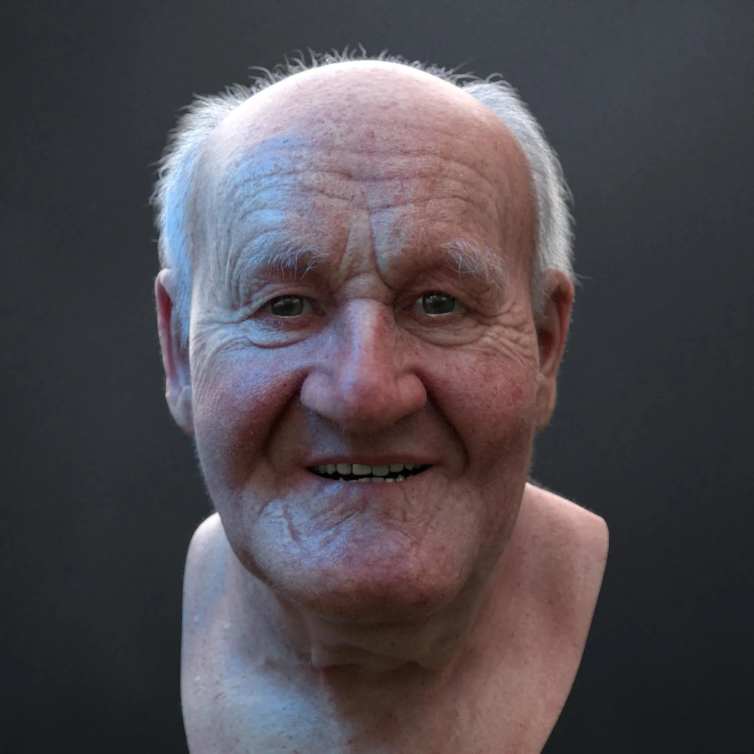 3D Ultra Realistic Old Man Head