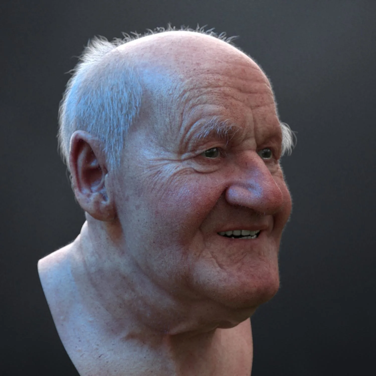 3D Ultra Realistic Old Man Head