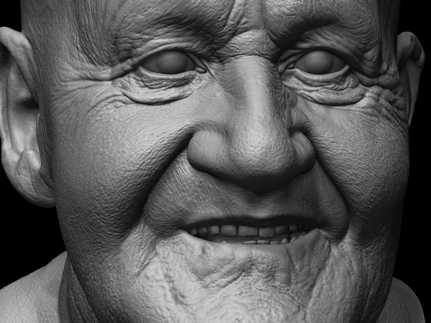 3D Ultra Realistic Old Man Head