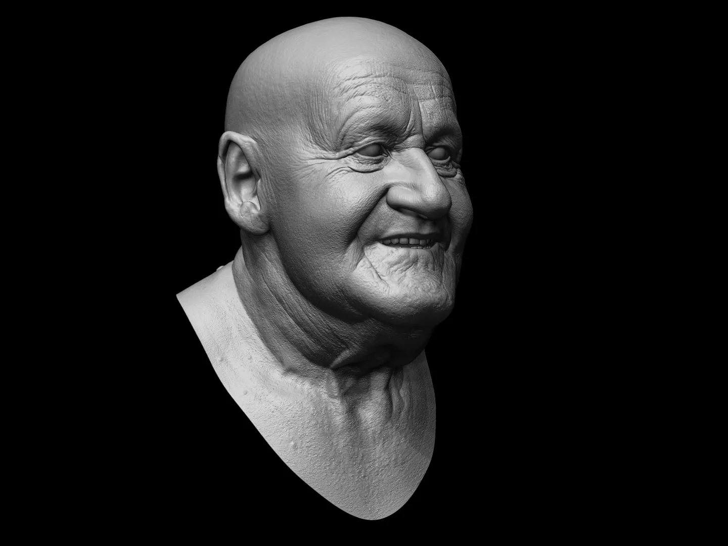 3D Ultra Realistic Old Man Head