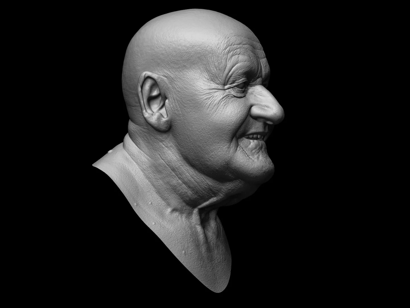 3D Ultra Realistic Old Man Head