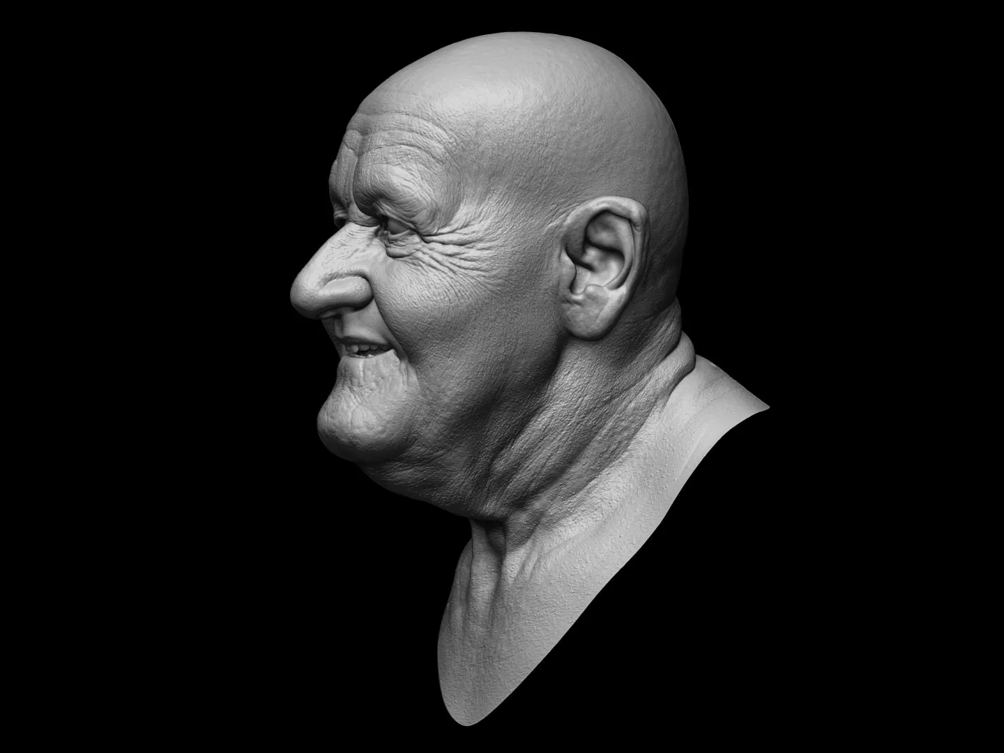 3D Ultra Realistic Old Man Head